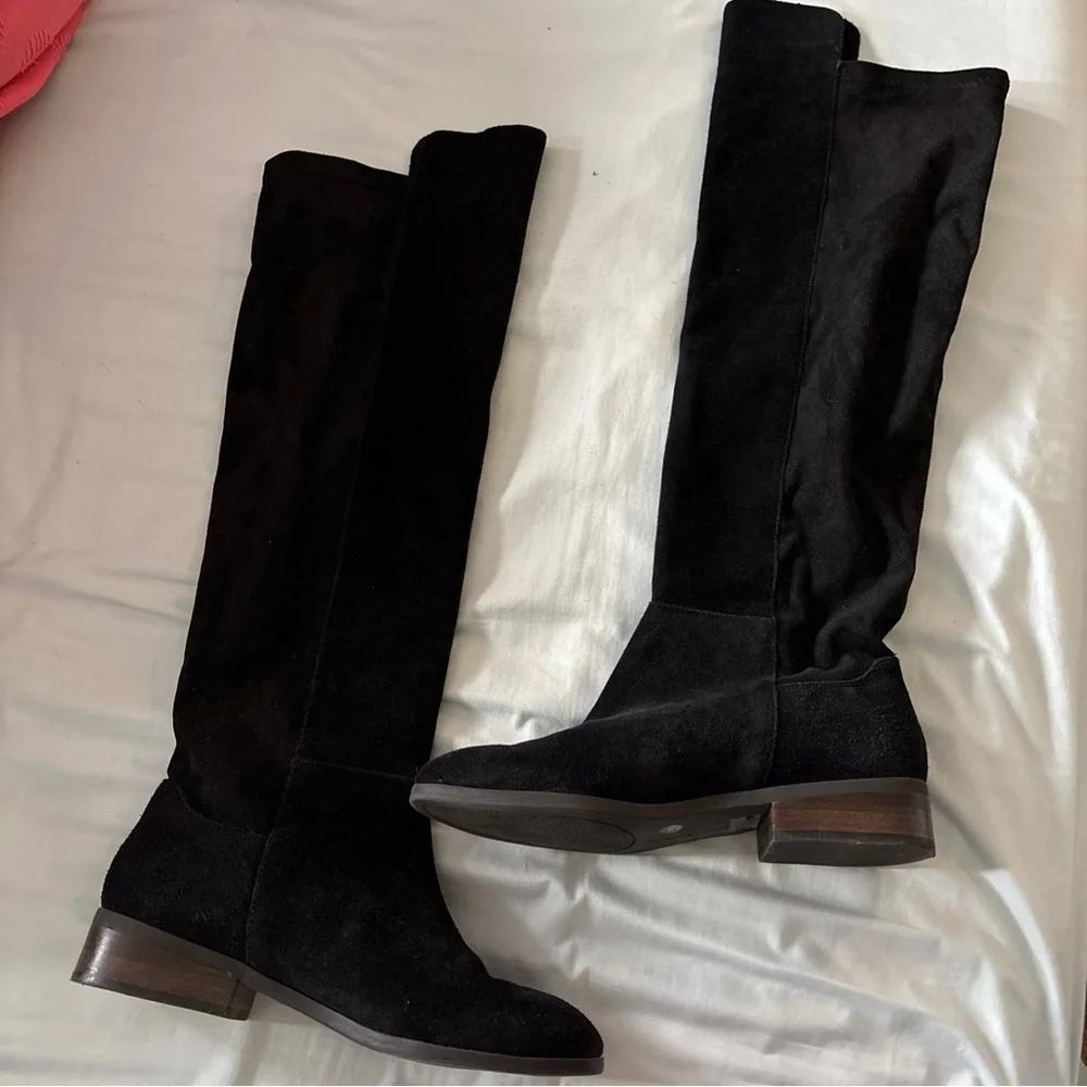 Lucky Brand Calypso Over The Knee Slouchy Boots Black Suede Size 8.5
